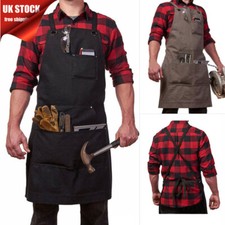 Men Crafts Woodworking Apron Heavy Duty Dust Proof Workshop Tool Apron W/ Pocket
