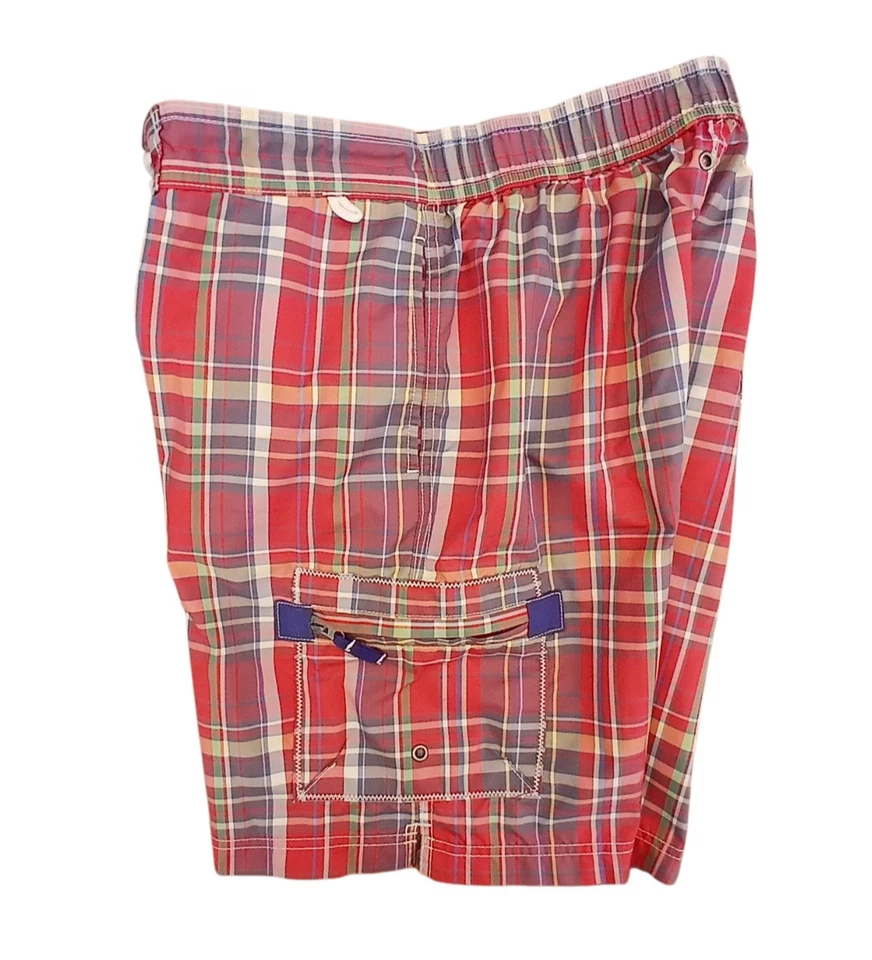 Bañador Lands’ End para hombre talla mediana 32-34 a cuadros forrado de malla pantalones cortos de tabla Foto 3 de 4