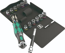 Wera 8009 Zyklop Pocket Set 4 Socket Wrench Set 3/8" Drive SAE 05004285001