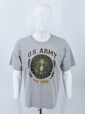 Vintage United States Army Bayside T-Shirt Emblem Army Strong Mens L - USA Made