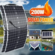 200W Watt 18V Flexible Monocrystalline Solar Panel PV Module Marine Boat RV Car