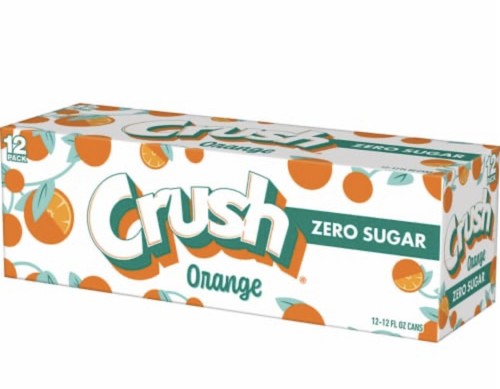 Paquete de 12 soda naranja sin cafeína Crush Zero Sugar - Imagen 2 de 2