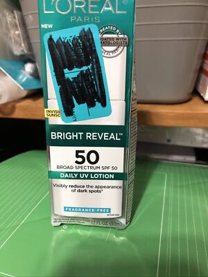 L'Oreal Paris Bright Reveal SPF 50 Daily UV Lotion 1.7oz Exp 08/2025 (D3)