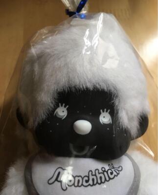 Monchhichi Doll rare Black & White Size S 2006 Gray monotone Retro