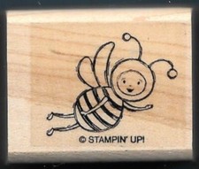 HONEY BEE Bumblebee POLLINATOR INSECT FLIGHT Stampin' Up wood RUBBER STAMP