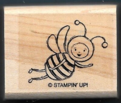 HONEY BEE Bumblebee POLLINATOR INSECT FLIGHT Stampin' Up! wood RUBBER STAMP