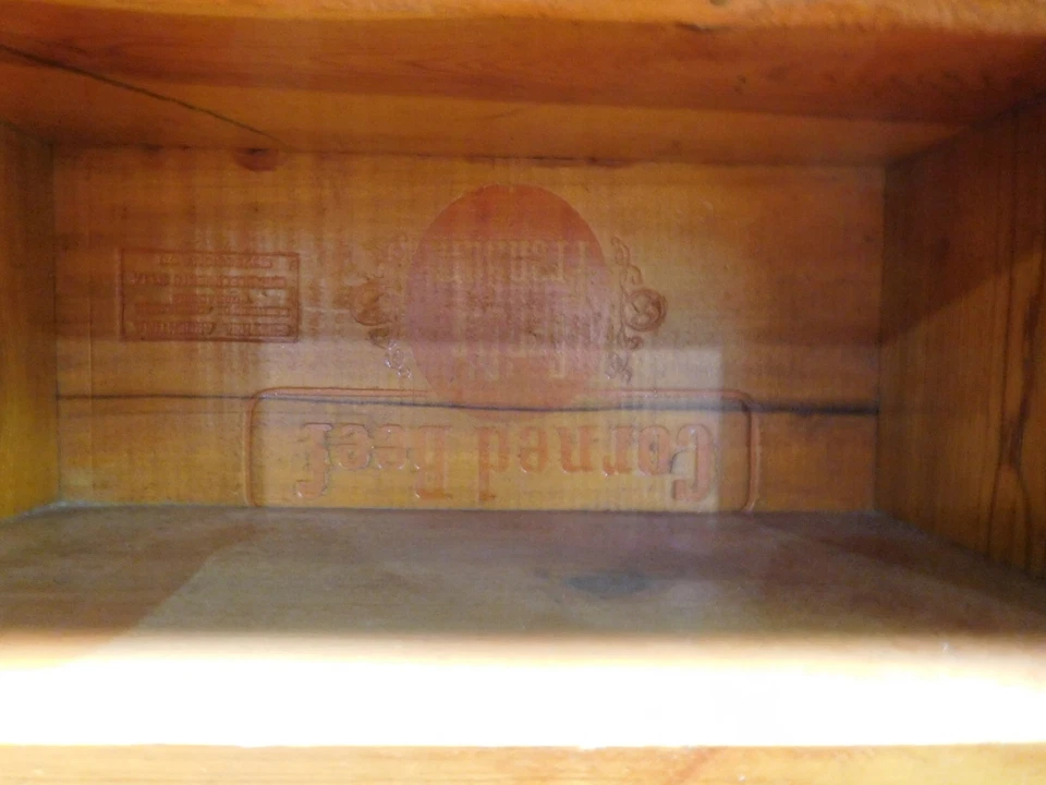 Espléndido estuche de madera vintage victoriano de 3 estantes "Swift's Premium", estantería Foto 4 de 4