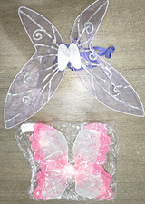girls ANGEL WINGS 1 PURPLE SPARKLE 1 PINK NEW GLITTER RHINESTONES HALLOWEEN FUN