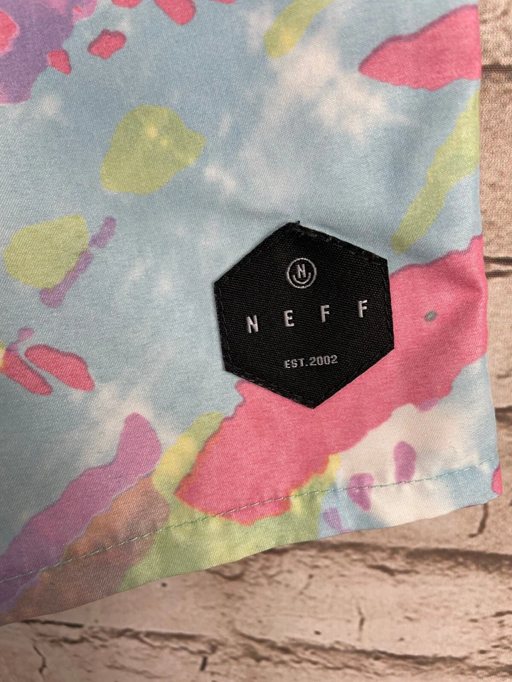 Neff Shorts Mens Size Small Swim Trunks Retro Pastel Tie Dye AOP Rare - Image 4 of 4