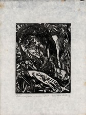 Helbig, Schmerzensmann. 1918.[Signierter Original-Holzschnitt