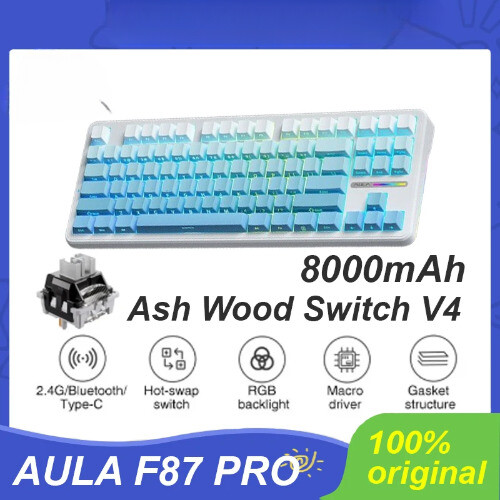 Mechanical Keyboard Wired 2.4g Wireless Bluetooth Tri Mode 87Key 8000mAh