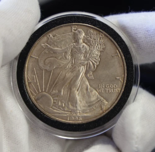 1996 US Silver Eagle $1  Unc (Key Date) Toned