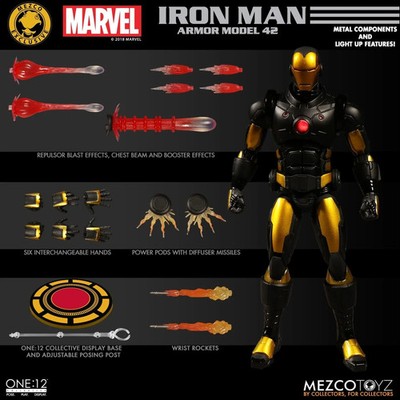 Mezco ONE:12 Marvel Iron Man Armor Model 42 Edition Figure NYCC