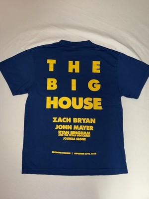 Zach Bryan / John Mayer Michigan Authentic 2025 Blue Show Shirt - Medium