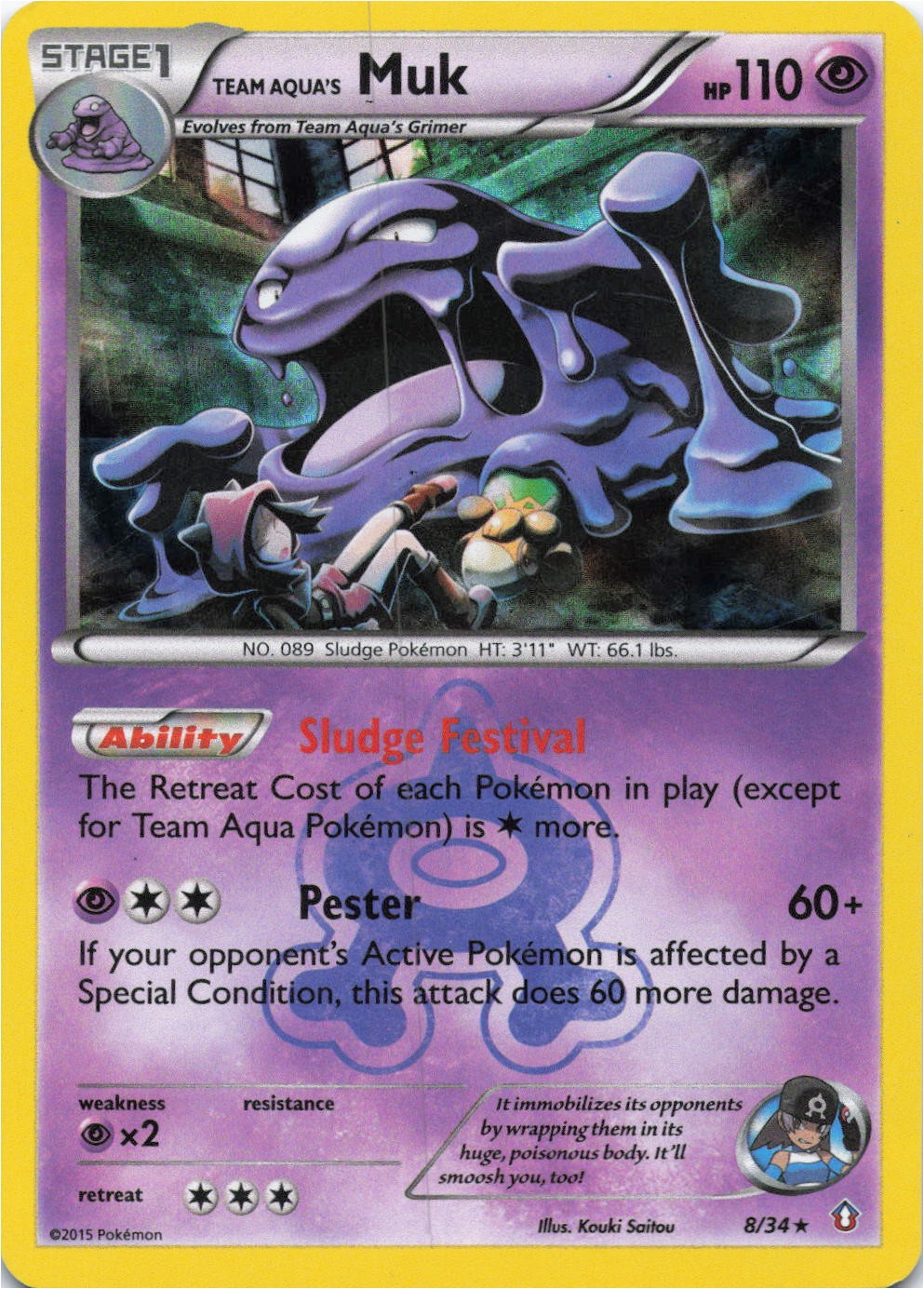 Pokemon - Team Aqua's Muk #8/34 - Double Crisis Holo