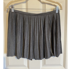 Juicy Couture Gray Knit Pleated Mini Skirt Elastic Waist Women's Size Small