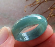 Video Certified Green Burma Natural A JADE Jadeite Circle RING USA. 9    206855