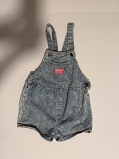 OshKosh B'gosh Blue White Stripe Denim Shortalls Overalls Kids