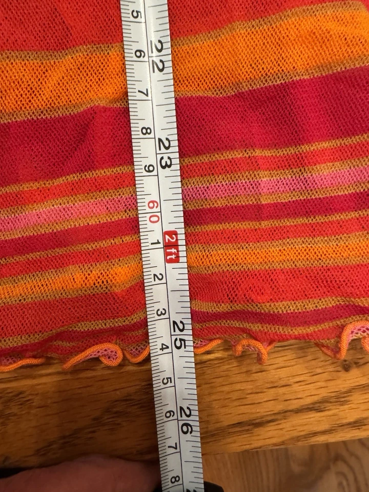 Vestido sin Mangas Victoria's Secret Rosa y Naranja Malla Transparente Y2K Babydoll Talla L Usado en Excelente Condición Foto 4 de 4