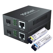 a Pair of Gigabit Ethernet Bidi Media Converter, SingleMode Single LC Fiber t...