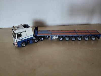 Mercedes Benz Actros Tieflader Tadano Faun 1:50 Kran Modell Wsi