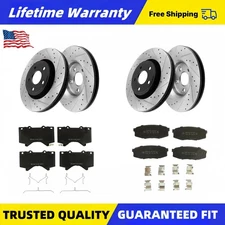 13.94" Front 13.58" Rear Drilled brake Rotor Pad for Toyota Tundra Sequoia LX570