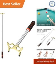 Stainless Steel Pool Cue Bridge with 5 Shot Positions - Comes with Brass Head