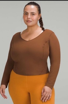 Lululemon Top Womens Size 16 Align Long Sleeve Roasted Brown Copper Nulu XL NEW
