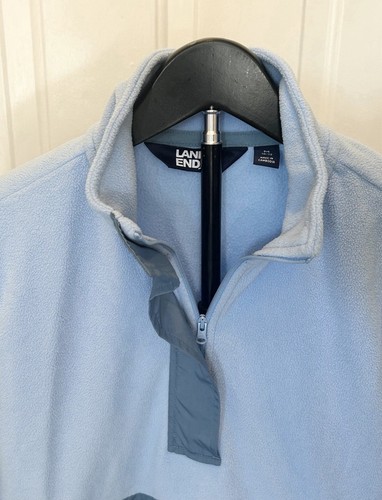 Lands' End Women's Fleece Quarter Zip Pullover Jacket, Size Medium, Blue - Picture 5 of 5