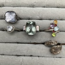 Lot of 5 Sterling Silver 925 Rings Gemstone Spoon Style 1 Silpada 30.4g Tested