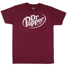 Dr. Pepper Men's Distressed Logo T-Shirt Established 1885 Short Sleeve Tee
