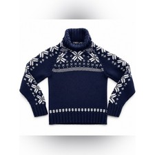 Polo Jeans Co Ralph Lauren Fair Isle Snowflake Turtleneck Sweater XL Cotton