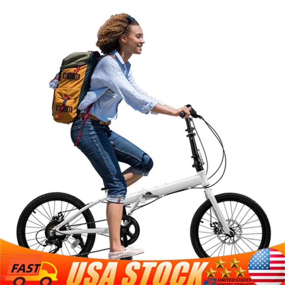 7-Speed Foldable Bicycle 80kg/176lbs Load Aluminum Alloy Bike 20in Folding Bike - Image 1 of 4
