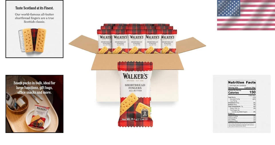 Walker's Shortbread Fingers, 150 Individually Wrapped Packs - Image 2 of 4