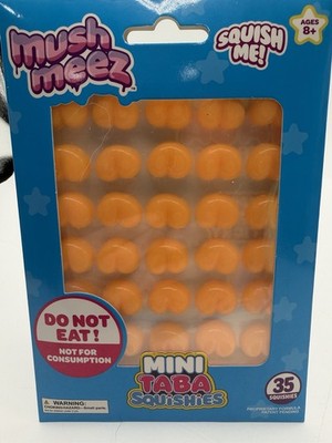 Mush Meez Mini Taba Super Soft Sticky Squeeze Balls 35 Pack Orange Heart Sticky