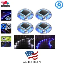 Elegant Solar Driveway Lights 4-Pack - Dual-Color LED for Garden & Pathway