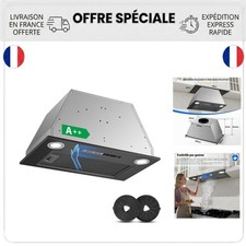 Hotte aspirante encastrable 52 cm 400 m³/h noir commande gestuelle tactile