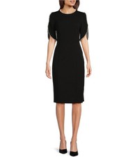 Adrianna Papell Women's Pearl Midi Dress Black New Size 10