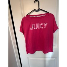Juicy Couture Sleepwear Pink Graphic Logo Pajama Top Short Sleeve Medium