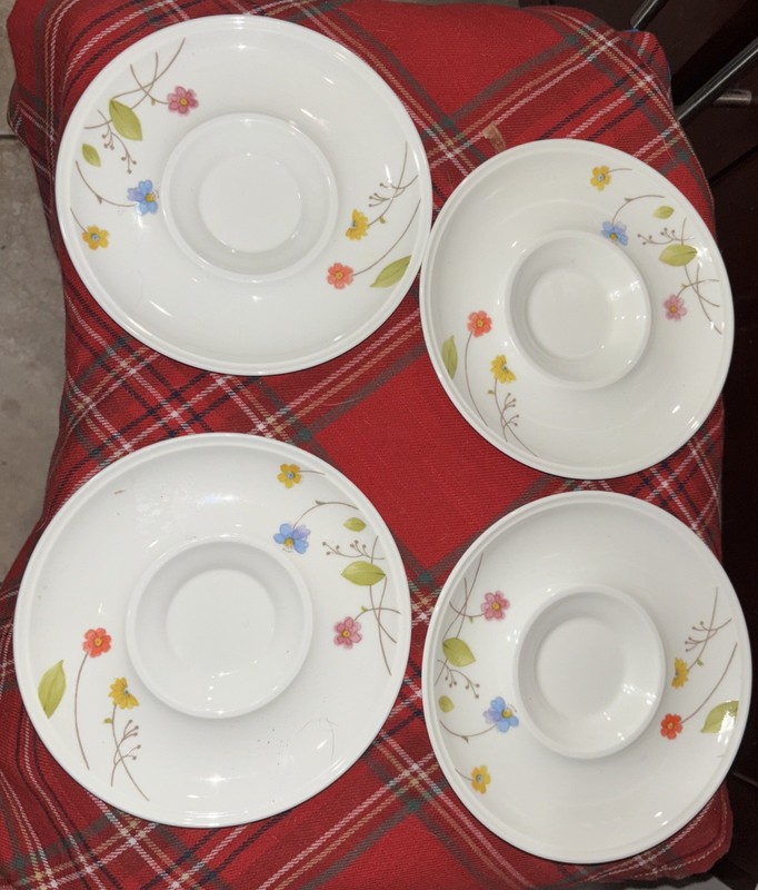 4 NEW Saucer Plate Just Flowers Mikasa A4182 Orange Flowers Japan Bone China