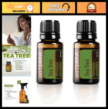 Melaleuca Essential Oil 15ml - 2 Pack, Pure Tea Tree Oil for Skin Hair Care