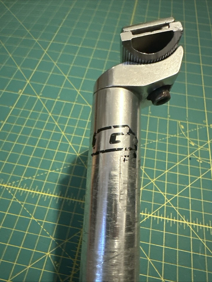 Tija de sillín GT 29,6 mm micro ajuste plateada rara bicicleta de montaña Foto 3 de 4