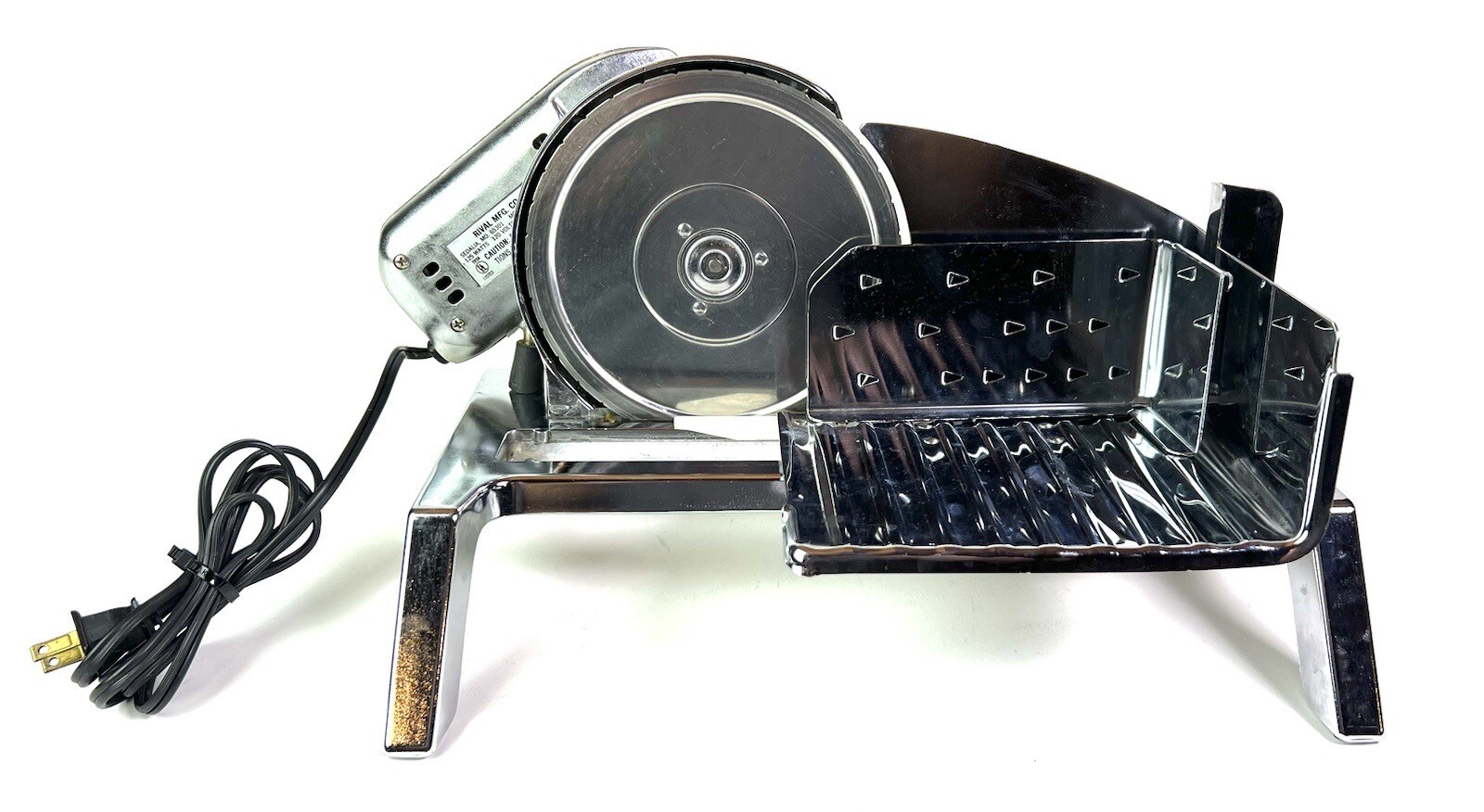 Vintage Rival Mfg Co. Model 1101E 5 Chrome Electric Meat Food Slicer