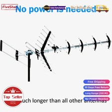 Digital Directional HD TV Antenna VHF UHF Outdoor OTA Pole Splitter Combo