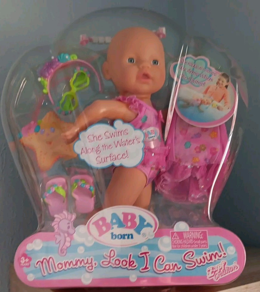 2007 Zapf Creations Baby Born Mommy Look I Can Swim Girl Doll