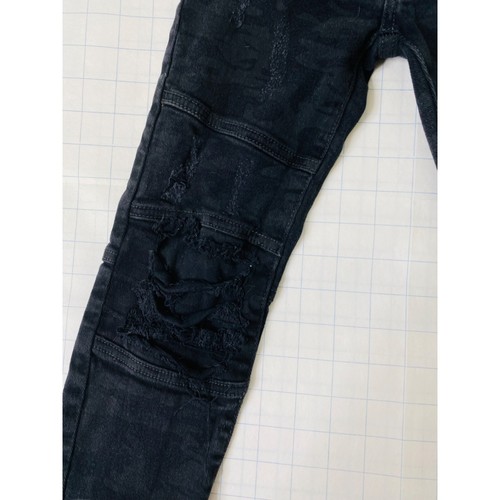 Boy’s 6 X 18 Jean’s Steve’s Jean’s Black Slim Straight Denim Biker - Picture 5 of 13