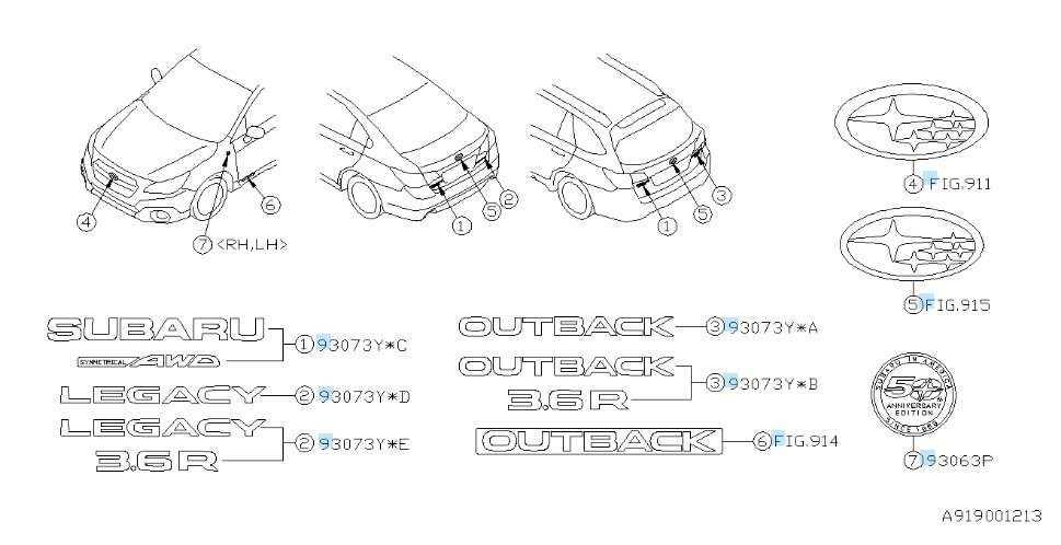 OEM Subaru 93079-AN060 