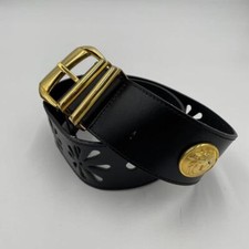 Gianni Versace Black Buckle Hardware Medusa Made in Italy