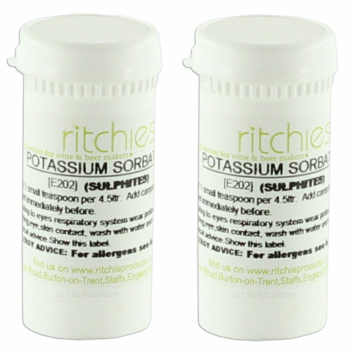 2x Ritchies Potassium Sorbate 25g