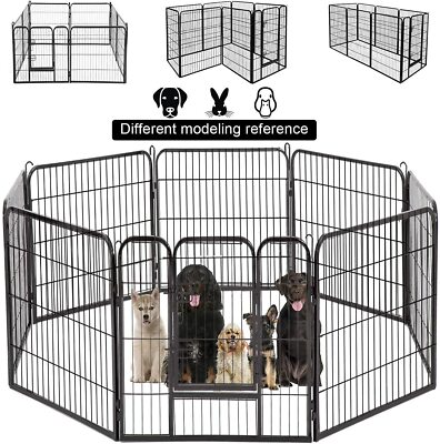 8-Panel, 24''H, Heavy Duty Pet Playpen Dogs Exercise Pen Fence Yard Enclosure  